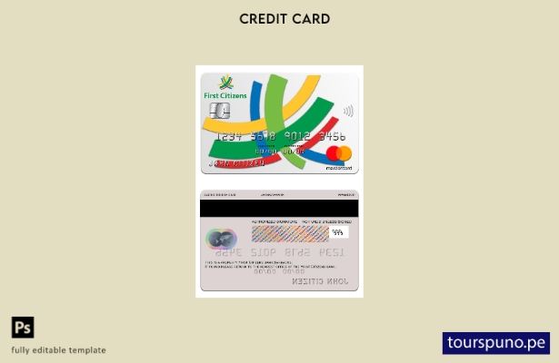 lista para imprimir la plantilla de mastercard del banco Barbados First Citizens